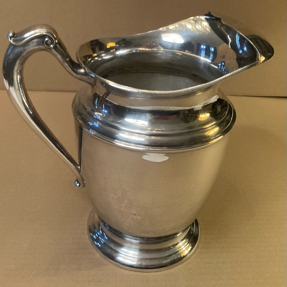 COPY - Sterling silver plate Georgian style water pitcher wide ice guard spout - Picture 3 of 12